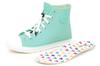 Mozu Rain Rubber TPE with Colorful Ice Cream Size 23cm Shoes, Shoelaces, Eco-Friendly Sneakers, High-Top, Junior/Women's, Insoles, Mint,