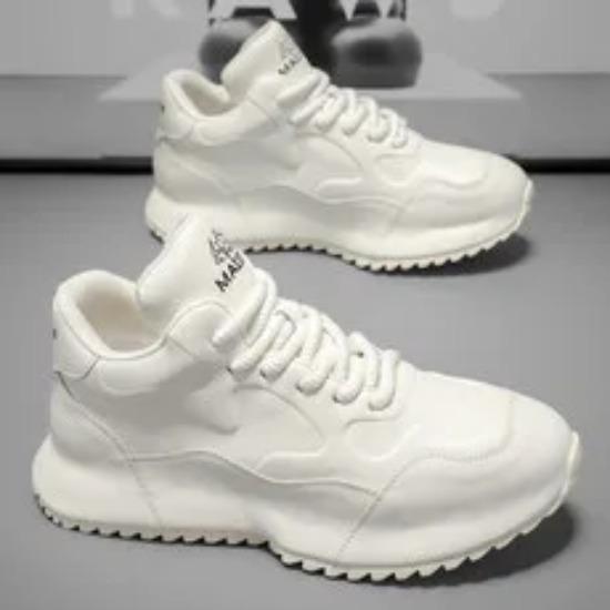 

Men Casual Sneakers Leather Platform Designer Casual Chunky Sneaker Cover Bottom Shoes Fashion Microfiber Upper Increased Internal Board 44
