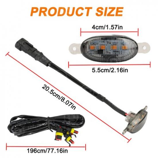 For Jeep Grand Cherokee 2003-21 Amber Front Grille Grill LED Light Raptor Style