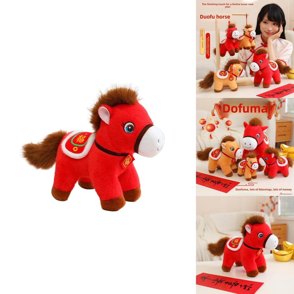 Chinese Zodiac Horse Plush Doll With Pp Cotton Filling For Festival Gifts And Collection
