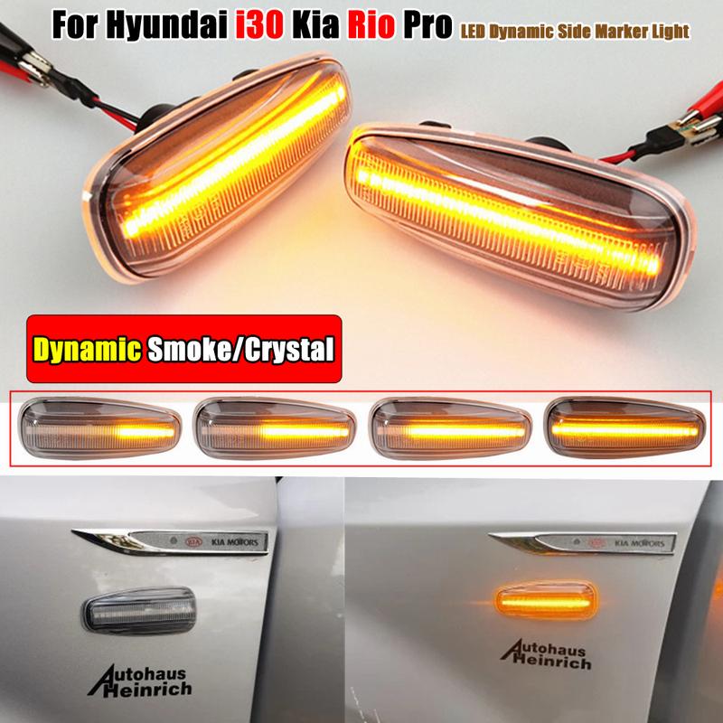 For Kia Pro Ceed Estate Rio 3 Hatchback Saloon Hyundai I30 Azera 2x Dynamic Side Marker LED Turn Signal Indicator Repeater Light