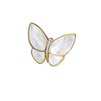 Natürliche Muschel Schmetterling Brosche High-End Damen Exquisites Anstecknadel High-End-Gefühl Modisches Temperament Brustblume