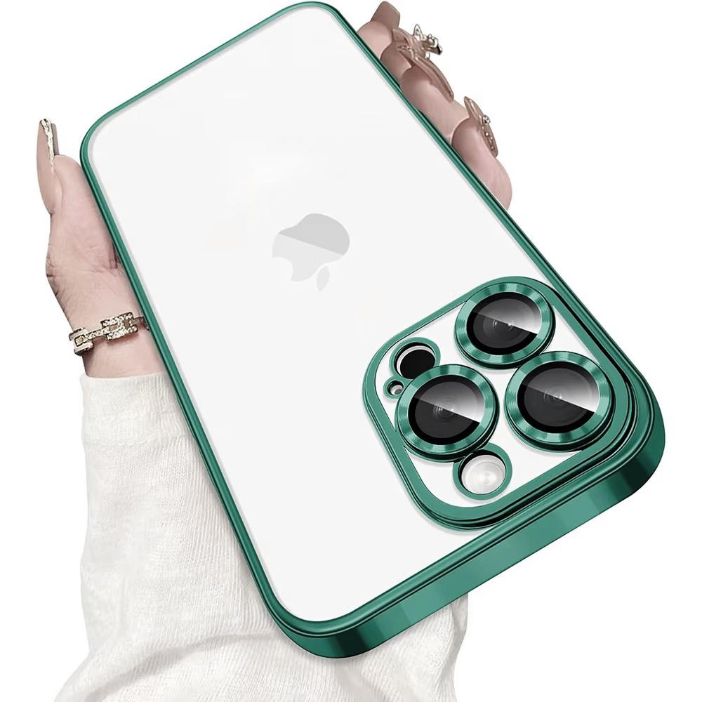 Luxury Glitter Plating Transparent Soft Case For iPhone 17 Air 16 15 14 13 Pro Max 16E Clear Silicone Cover Ultra Thin TPU Shell