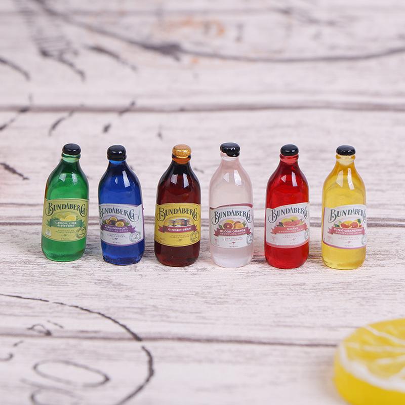 6Pcs 1/12 Dollhouse Miniature Resin Bottle Simulation Wine Bottle Model