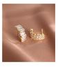 Elegant Zircon Arc Stud Earrings - Versatile High-End Fashion for Women