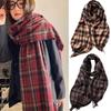 180*68cm Imitation Cashmere Scarf Vintage Plaid Printed Mujer Foulard Blanket  Autumn Winter Warm
