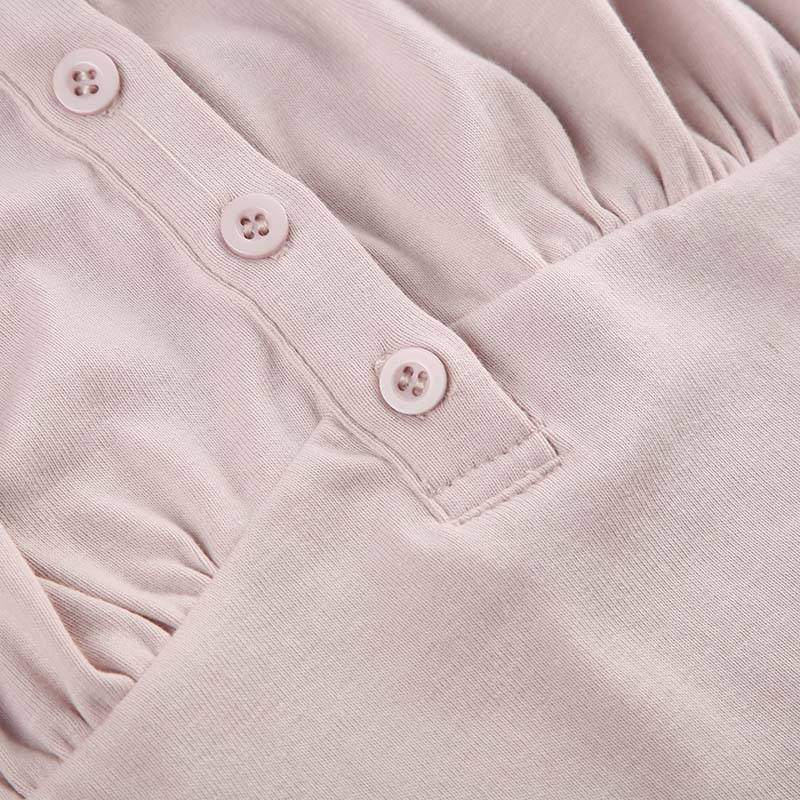 Sladký top na knoflíčky Dámský letní roztomilý Slim-fit Kontrastní krajkové prošívání Mašle Čtvercový límeček Trička Y2K Korejská trička