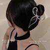 Bow Temperament Women's Large Metal Hair Claw Clip for Thick Hair - Korean Style
