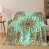 Regenbogen Mandala Blume Chakren Yoga Bohemia Kunst Flanell Decke, Gemütliche Weiche Überwurfdecke für Zuhause Schlafzimmer Bett Sofa Abdeckung Kinder Geschenk