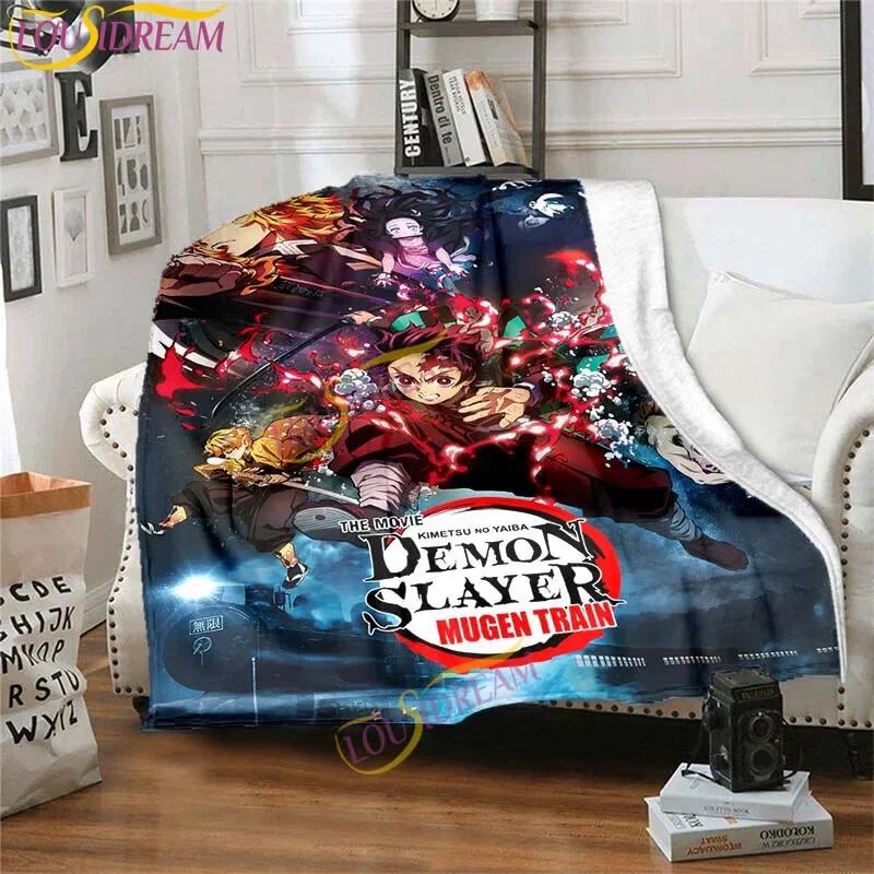 Japanese Anime Demon Slayer Printed Blanket Living Room Bedspread Sofa Travel Office Throw Blanket Quilt 5 Size