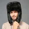 Ushanka Ski Hat Winter Russian Warm Ear Protectors Faux Fur Trapper Hats Men Cap Plush Aviation Bomber Hat
