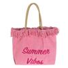 Premium Quasten Canvas Große Kapazität Tragetasche Mädchen Rosa Canvas Tasche Damen Sommer Tragetasche Eine Schulter College Strapazierfähiges Material Studenten Pendeltasche