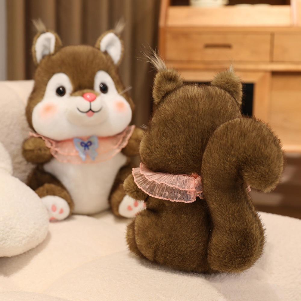 Bow Knot Squirrel Plush Toy Cute Squirrel Plush Doll Plush Squirrel Doll  Kids Birthday Christmas