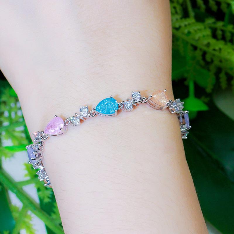 WWJ Einzigartige mehrfarbige Tennisarmbänder mit gebrochenem Eis-Zirkonia