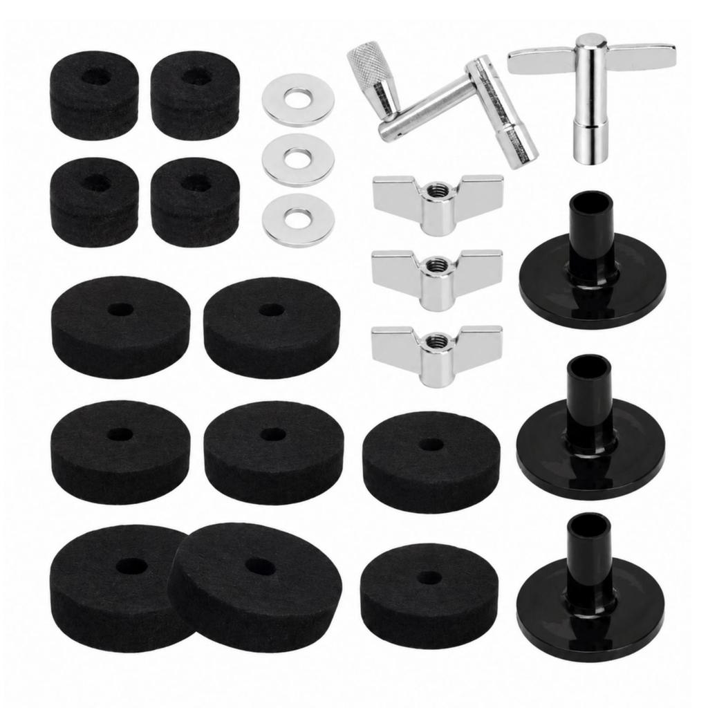 23 Pieces Cymbal Felt and Sleeve Kit Sturdy for Rehearsal Areas, Percussionists