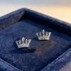 Beixi S999 Sterling Silver Crown Stud Earrings with Rhinestones - Exquisite, Versatile, Luxury Design for Everyday Style