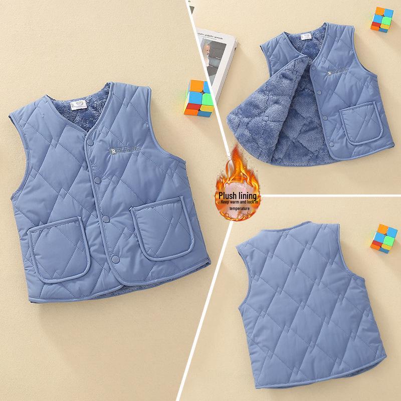 Children's Fleece-Lined Winter Vest: Warm & Thickened for Boys and Girls, Infant Class A
