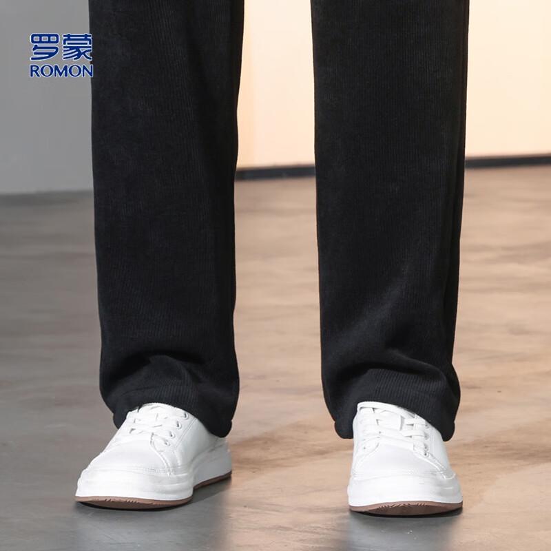 ROMON Men's Corduroy Straight-Leg Casual Pants