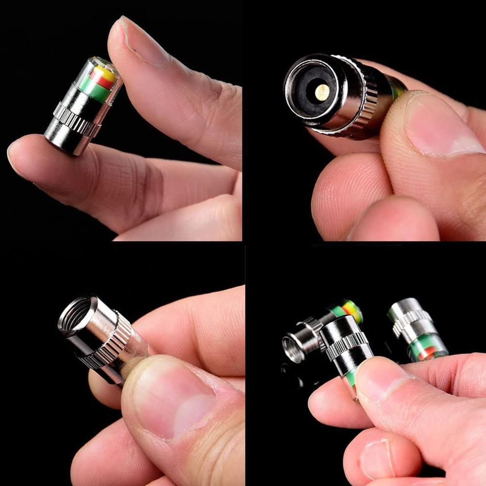 4ks Krytky snímačů tlaku v pneumatikách automobilu Bezdrátové krytky ventilků pro monitorování tlaku v pneumatikách Vnější krytky pneumatik