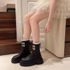 Letter British style short boots women's summer 2025 new versatile Maillard casual low tube thin single boots women