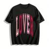 Vintage Gradient LOVER Letter Print Casual Versatile Couple Crewneck T-Shirt Pure Cotton T-shirt