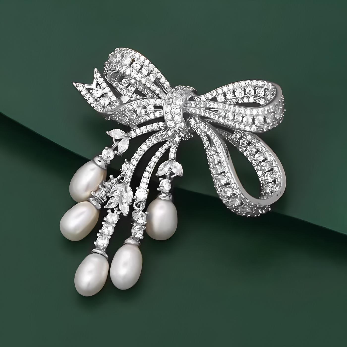 

Брошь-кисточка в форме жемчуга с женственным дизайном, нишевая брошь и модное пальто серебряный