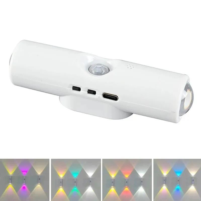 RGB Wall Lights LED Motion Sensor Lamp Warmlight Up and Down Night Lights Magnetic Installation for Corridor Stair Room Decor