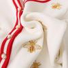 High Quality Fashion Bee Embroidery Cardigan Long Sleeve Single Breasted Contrast Color Button Knitted Sweaters