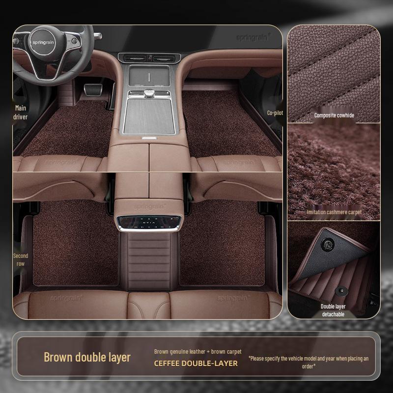 Mercedes-Benz Genuine Leather Full Surround Floor Mats for E-Class, C-Class, S-Class, G-Class, EQC, EQE, GLS, GLE 450 AMG.