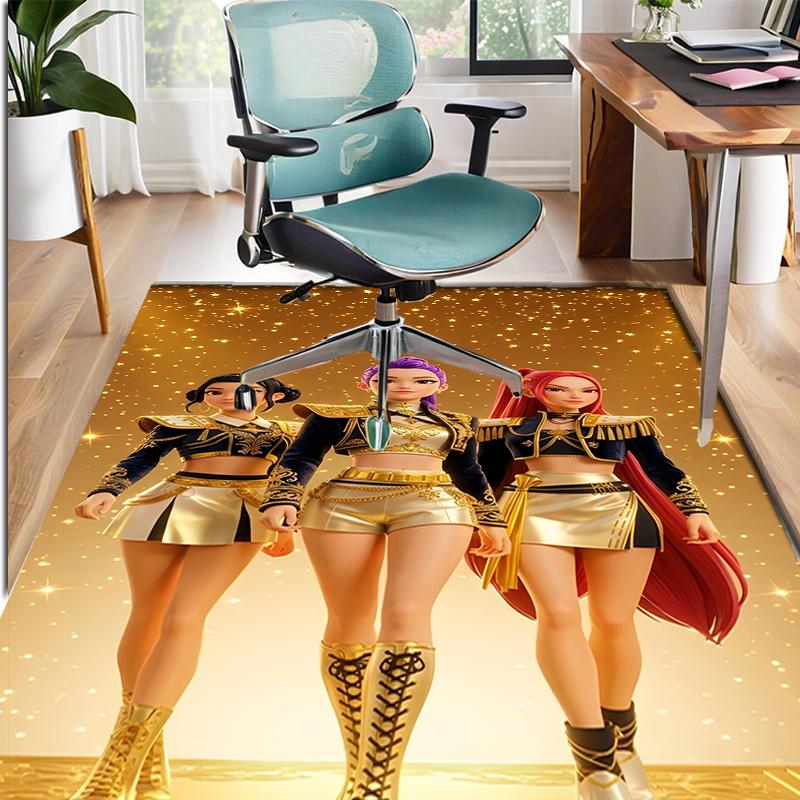 KPop Demon Hunters Pattern Rug, Indoor/Outdoor Mat, for Picnic, Gameroom, Bedroom, Office, Living Room, Home Decor Carpet, Birthday Gift