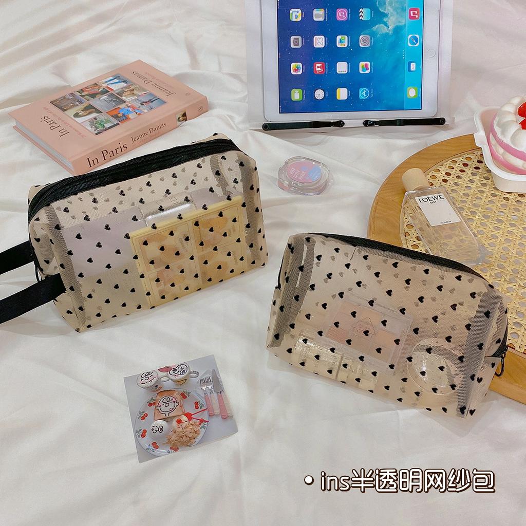Cosmetic Bag Women'S Korean Transparent Toilet Bag Portable Mesh Storage Bag Large Capacity Travel