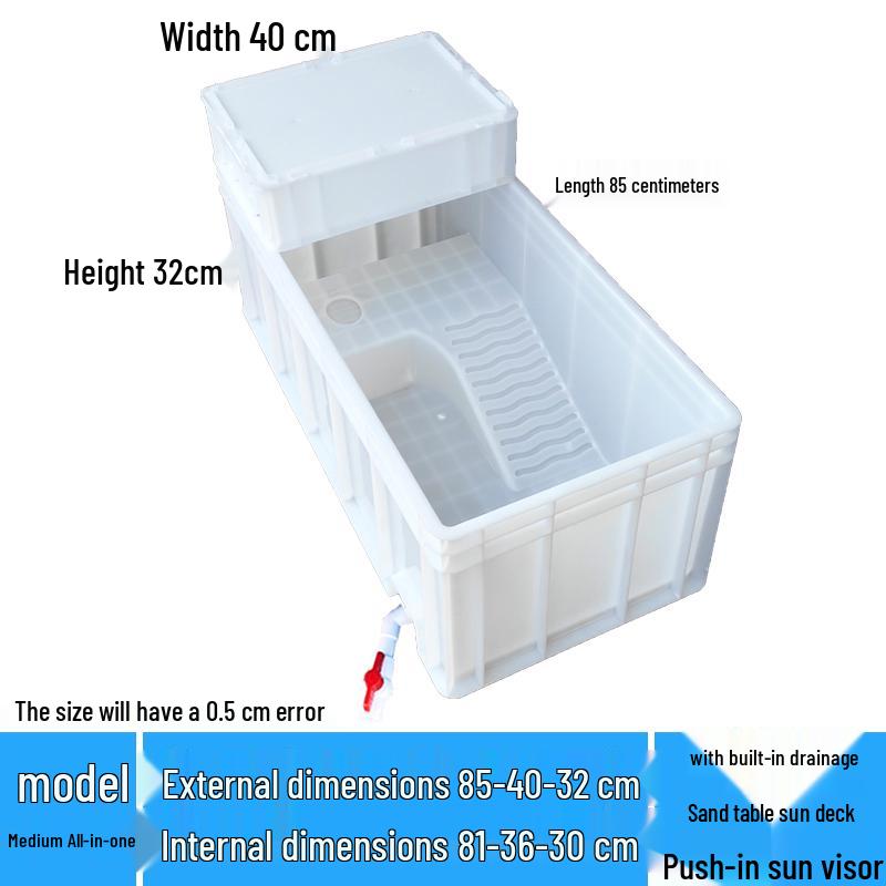 

Потовщений акваріум для черепах зі зливом - Велика пластикова коробка для розведення