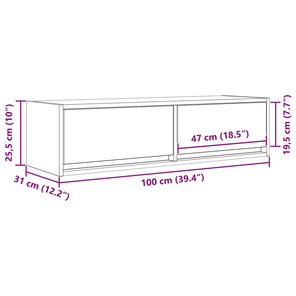 TV-Schrank Weiß 100x31x25,5 cm Holzwerkstoff