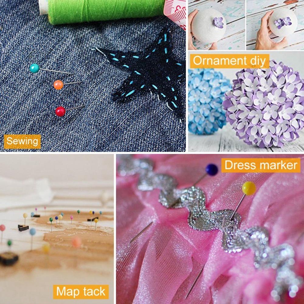 

1000pcs High Temperature Resist Sewing Pins 1.45 Inch Straight Pins Dressmaking S