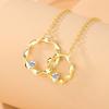 Double Twist Necklace for Women, Trendy Double Ring Pendant Collarbone Chain
