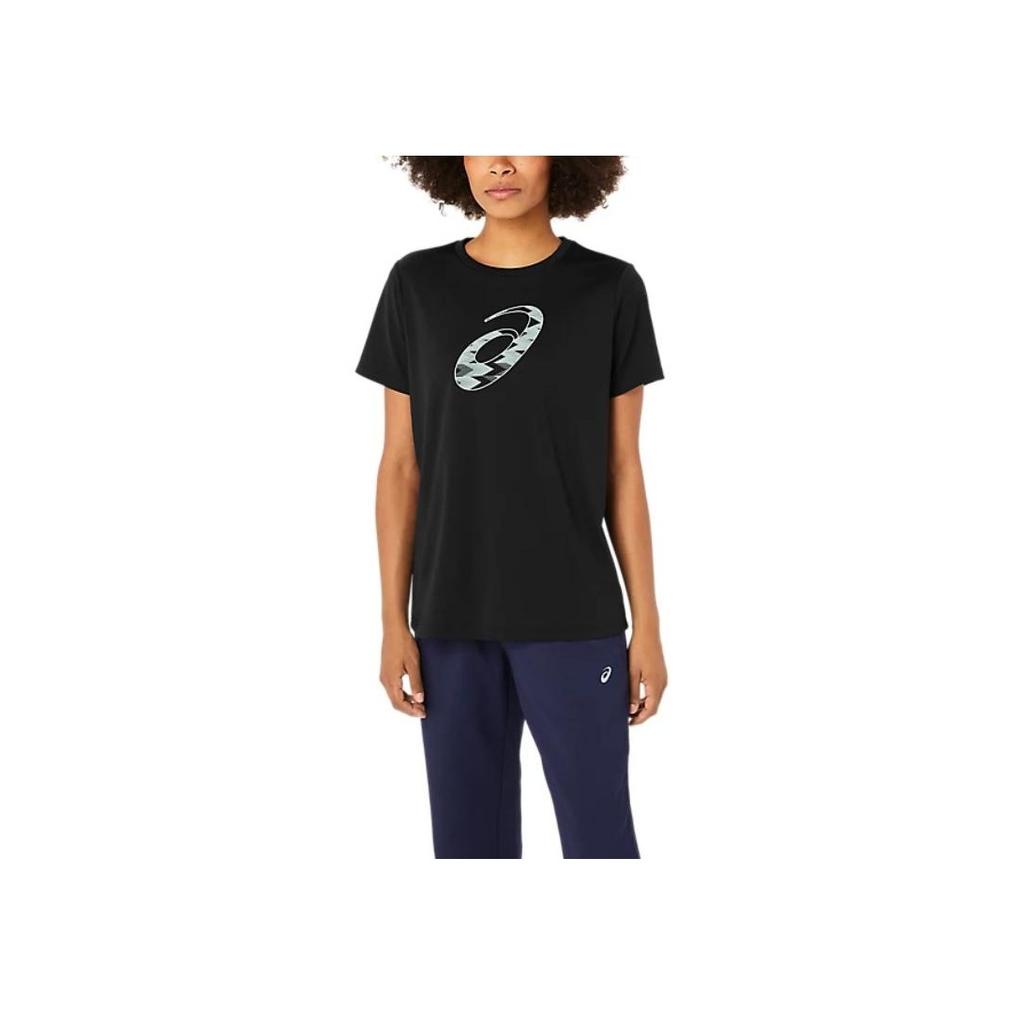 Asics Logo Crew Neck Soft Comfortable Sports Short Sleeve T-Shirt Women Tops Black 2032D020-001
