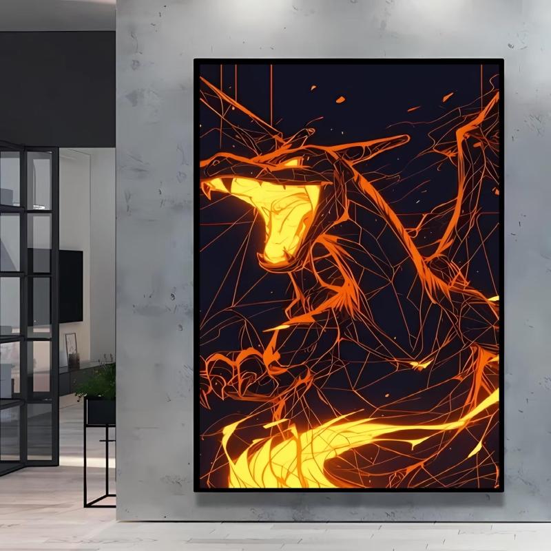 Cool Pokemon Lucario Wall Decoration High Quality Canvas Bright and Clear Colors Add A Mysterious Atmosphere To Your Home