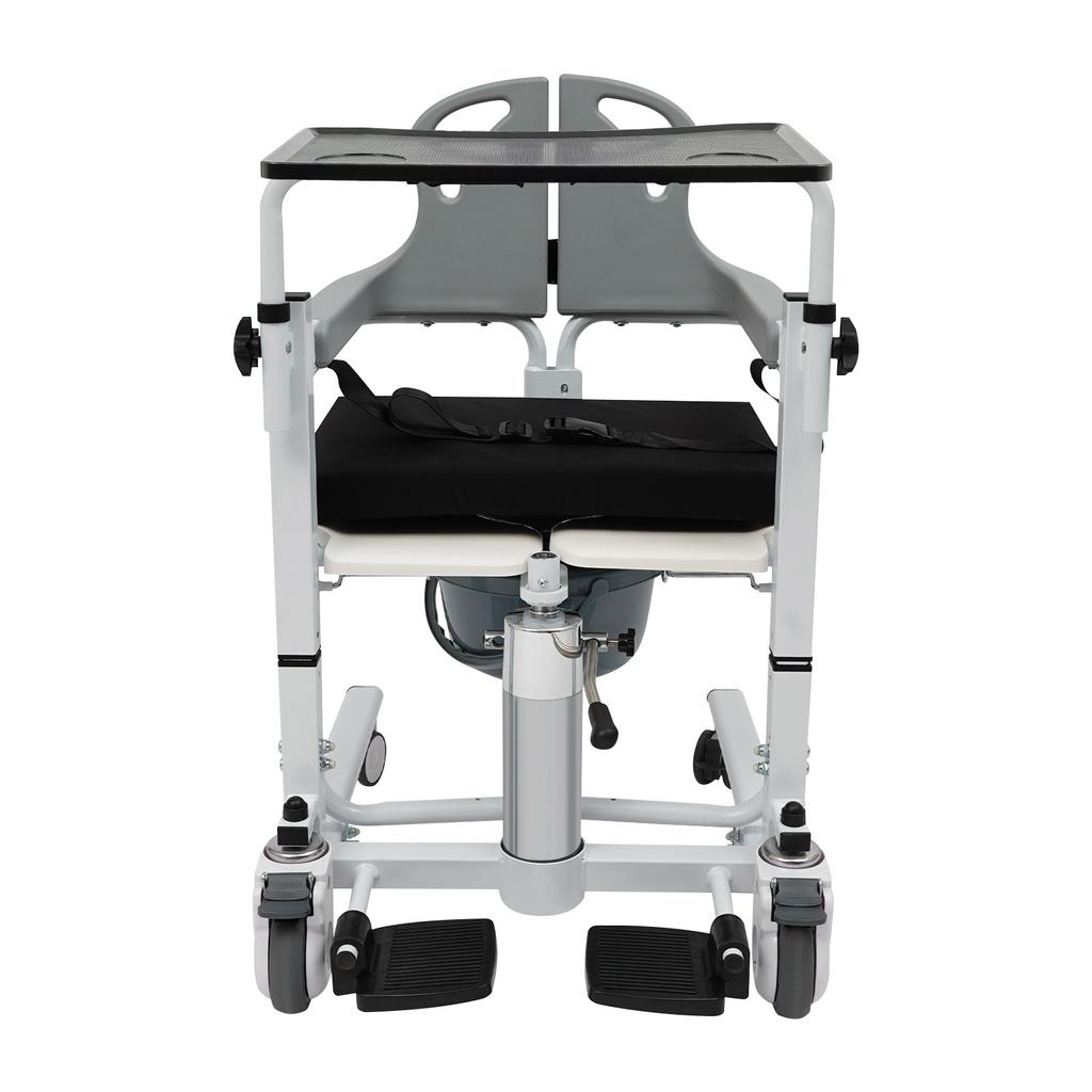 Hydraulic Transfer Chair For Elderly Disabled Home Nursing Commode Shower Wheelchair Height Adjustable 180 Degree Split Seat