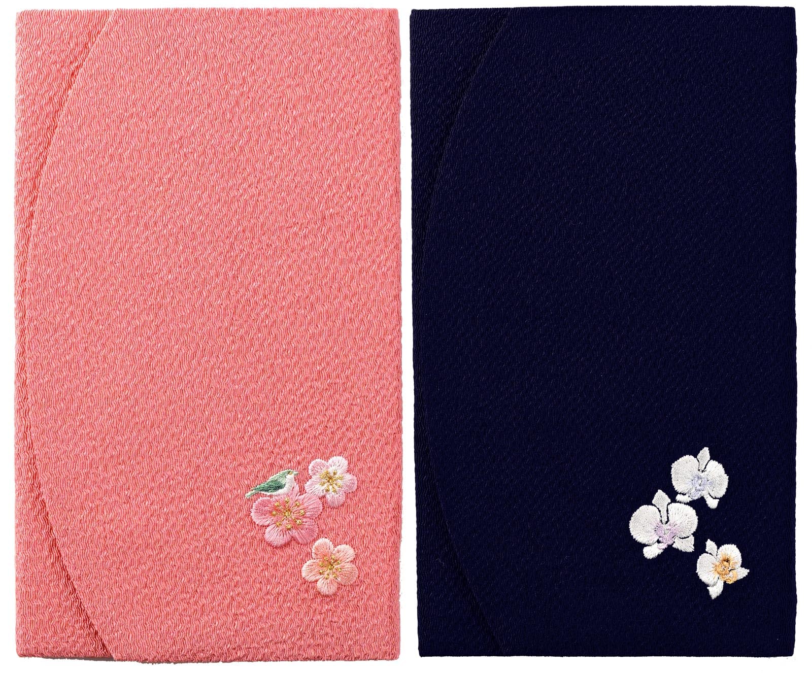 

Chirimen Reiwa Embroidered Gold Envelope Fukusa Set (PlumOrchid)