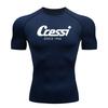 Men Surf SunscreenDiving Suit Rash Protection T-Shirt Swimsuit Tight Short-Sleeved Swimming Floating UV