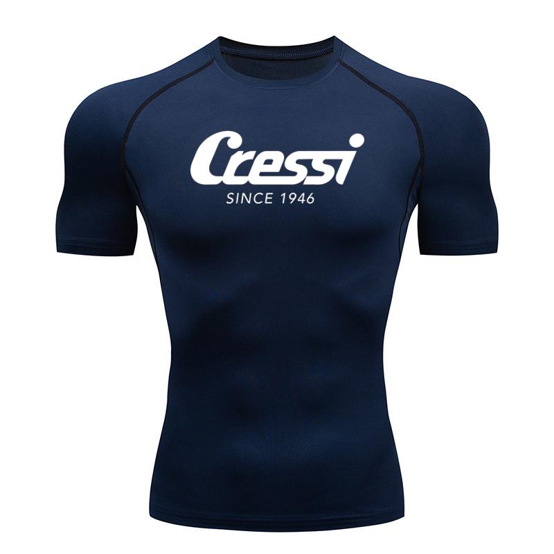 Men Surf SunscreenDiving Suit Rash Protection T-Shirt Swimsuit Tight Short-Sleeved Swimming Floating UV