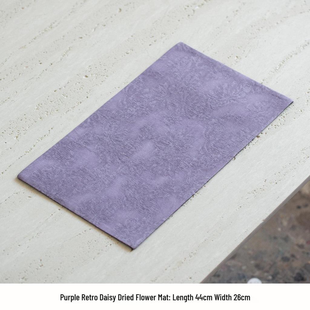 Mu Xi Retro Cloud Gauze Daisy Tea Mat - Chinese Style Tea Table Cloth Accessory