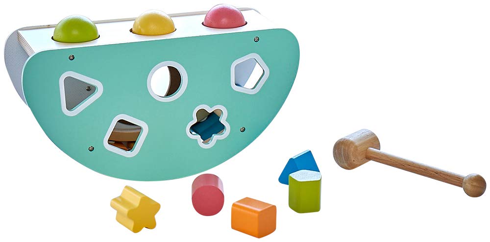 Toy Rocking Activity Educational Wooden Musical Hammer Birthday Gift for Year Olds Edutē I'm Toy, Toy, Instrument, Toy, Shape-Matching Puzzle, 1-2