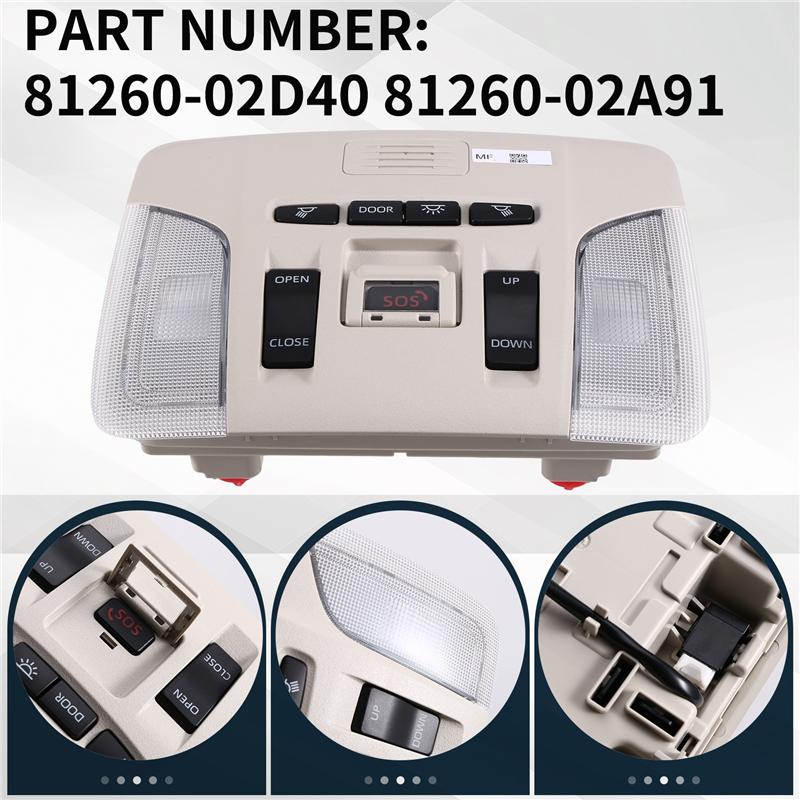 Car Front Reading Light For TOYOTA COROLLA MK12 2019-2025 Indoor Ceiling Light Assembly Car Sunroof Switch 81260-02A91-A99D