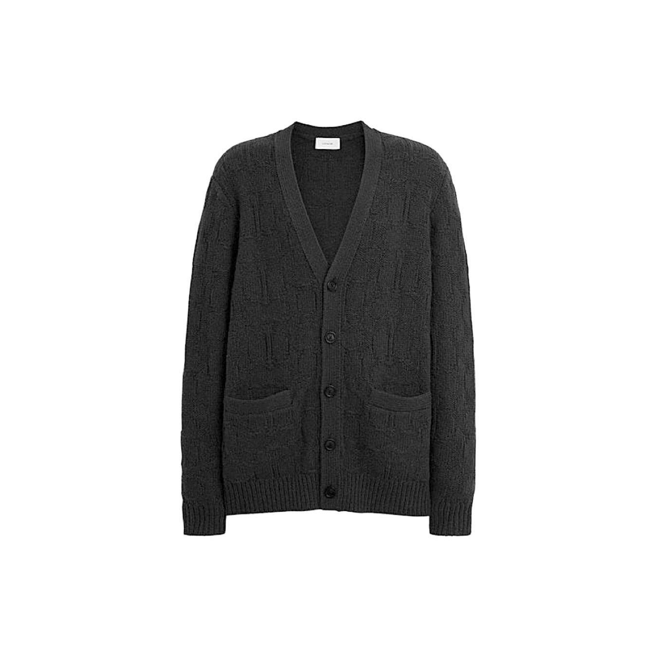 

Coach Solid Color V-Neck Single-Breasted Long Sleeve Knit Sweater Men tops Black CK738-BLK M