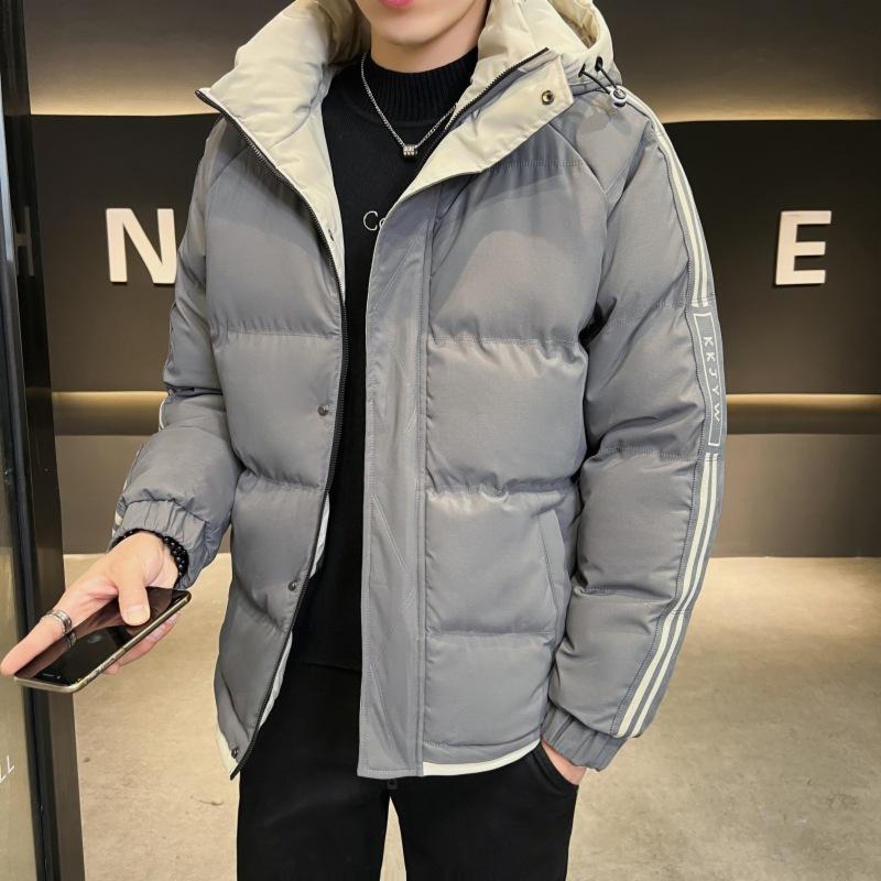 Cotton Clothes Men's Winter Loose Waterproof Thickened Cotton Jacket Casual Short Bread Clothes Hooded Cotton Clothes