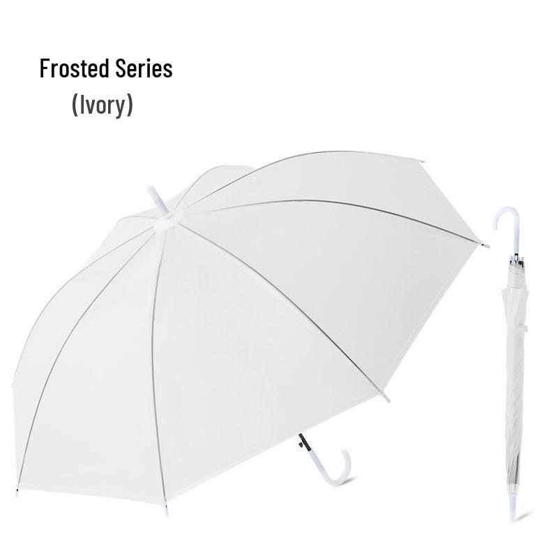 Extra Large Transparent Wind-Resistant Folding Umbrella with Long Handle - Korean Style for Two