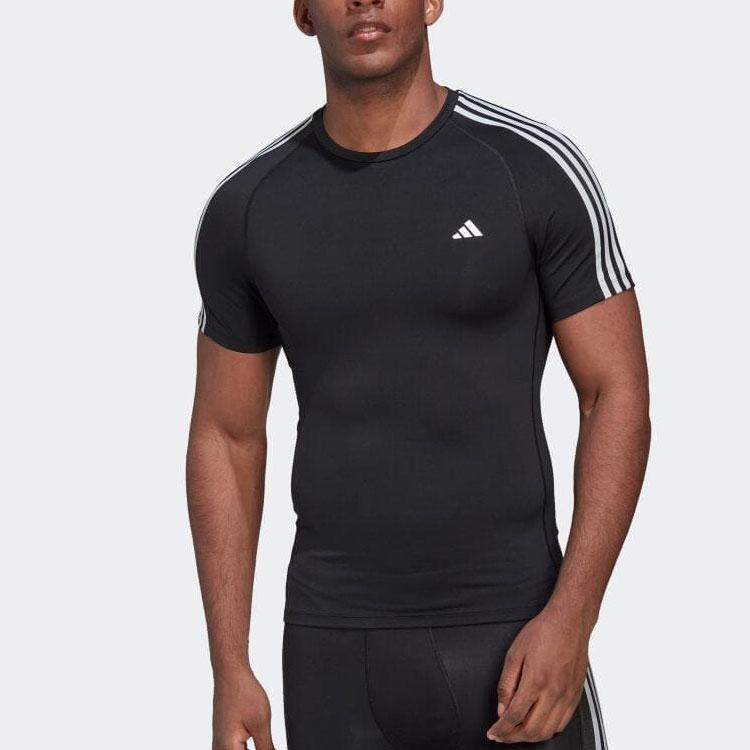 New Adidas Techfit 3 Stripes Training Tee HD3525