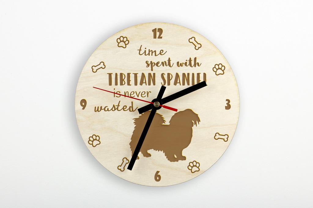 Tibetan Spaniel - Clock with Dog, Wooden Clock with Engraving, Personalised Clock by Art-Dog