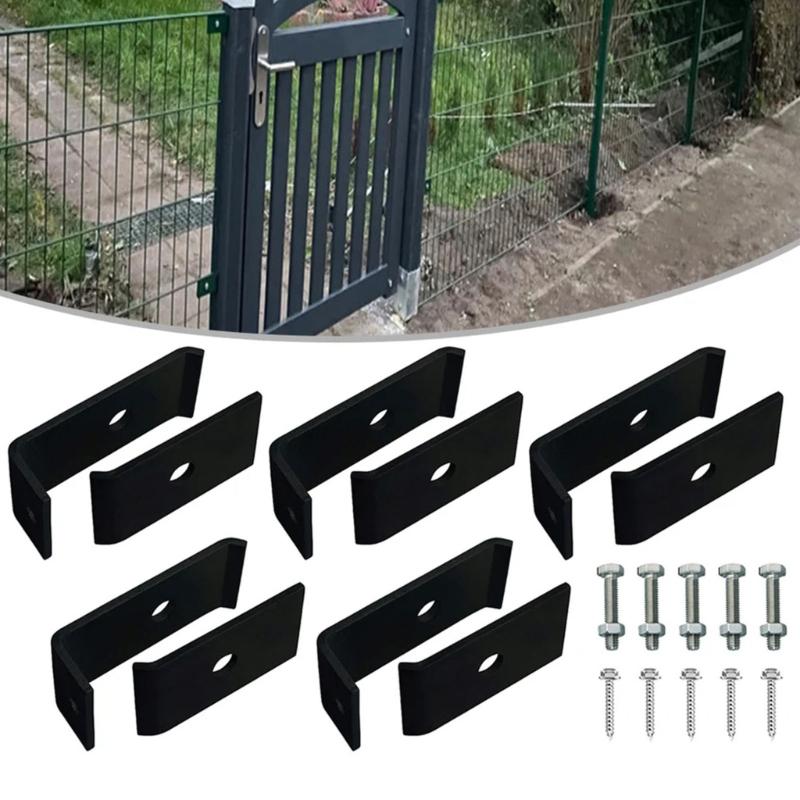 Completes Metal Grid Fence Fastener Set Includes 5 Brackets Screws Bolts For Outdoor Garden Installation
